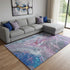 8' X 10' Blue Pink And Purple Abstract Washable Area Rug With UV Protection