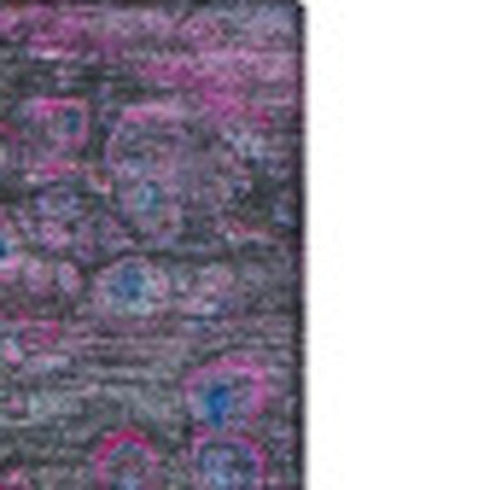 8' X 10' Blue Pink And Purple Abstract Washable Area Rug With UV Protection