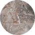 8' Terra Cotta Ivory And Gray Abstract Washable Round Rug With UV Protection