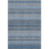 5' X 8' Blue And Ivory Striped Washable Area Rug With UV Protection