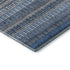 8' Blue And Ivory Striped Washable Round Rug With UV Protection