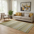 5' X 8' Coffee Ivory And Gray Striped Washable Area Rug With UV Protection