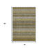5' X 8' Coffee Ivory And Gray Striped Washable Area Rug With UV Protection