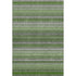 8' X 10' Green Ivory And Gray Striped Washable Area Rug With UV Protection