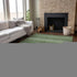 8' X 10' Green Ivory And Gray Striped Washable Area Rug With UV Protection