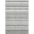 8' X 10' Ivory And Gray Striped Washable Area Rug With UV Protection