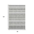 8' X 10' Ivory And Gray Striped Washable Area Rug With UV Protection