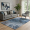 5' X 8' Blue Black And Gray Abstract Washable Area Rug With UV Protection