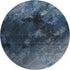 8' Blue Black And Gray Abstract Washable Round Rug With UV Protection