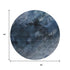 8' Blue Black And Gray Abstract Washable Round Rug With UV Protection