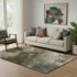 5' X 8' Chocolate Gray And Charcoal Abstract Washable Area Rug With UV Protection