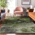 8' X 10' Green Gray And Charcoal Abstract Washable Area Rug With UV Protection