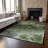 8' X 10' Green Gray And Charcoal Abstract Washable Area Rug With UV Protection