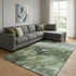 8' X 10' Green Gray And Charcoal Abstract Washable Area Rug With UV Protection