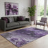 5' X 8' Purple Gray And Ivory Abstract Washable Area Rug With UV Protection