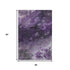 5' X 8' Purple Gray And Ivory Abstract Washable Area Rug With UV Protection