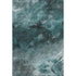 5' X 8' Teal Ivory And Gray Abstract Washable Area Rug With UV Protection