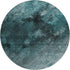 8' Teal Ivory And Gray Abstract Washable Round Rug With UV Protection