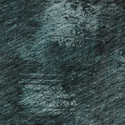 8' Teal Ivory And Gray Abstract Washable Round Rug With UV Protection