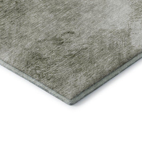 5' X 8' Taupe Ivory And Gray Abstract Washable Area Rug With UV Protection