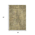 9' X 12' Gold And Charcoal Diamond Washable Area Rug With UV Protection