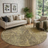 9' X 12' Gold And Charcoal Diamond Washable Area Rug With UV Protection
