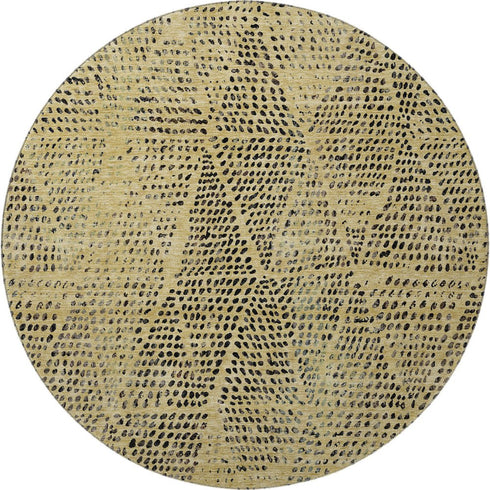 9' X 12' Gold And Charcoal Diamond Washable Area Rug With UV Protection