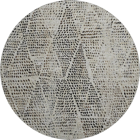9' X 12' Gray And Black Diamond Washable Area Rug With UV Protection