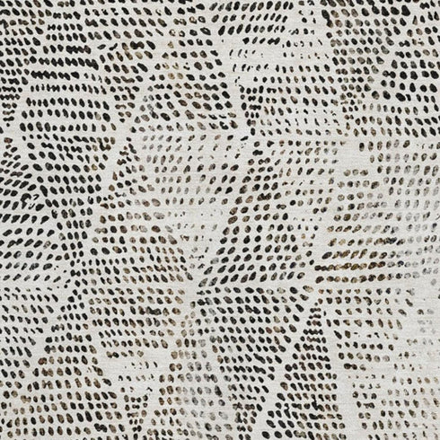 9' X 12' Ivory And Charcoal Diamond Washable Area Rug With UV Protection