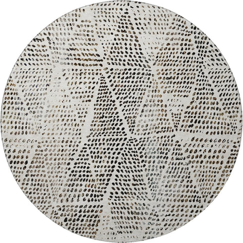 9' X 12' Ivory And Charcoal Diamond Washable Area Rug With UV Protection