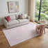 9' X 12' Pink And Ivory Diamond Washable Area Rug With UV Protection
