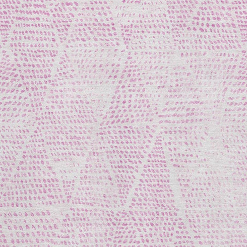 9' X 12' Pink And Ivory Diamond Washable Area Rug With UV Protection