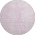 9' X 12' Pink And Ivory Diamond Washable Area Rug With UV Protection