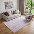 9' X 12' Purple And Ivory Diamond Washable Area Rug With UV Protection