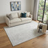 9' X 12' Silver And Ivory Diamond Washable Area Rug With UV Protection