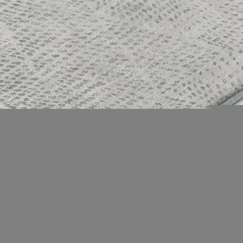9' X 12' Silver And Ivory Diamond Washable Area Rug With UV Protection