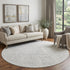 9' X 12' Silver And Ivory Diamond Washable Area Rug With UV Protection