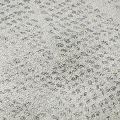 9' X 12' Silver And Ivory Diamond Washable Area Rug With UV Protection