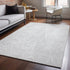9' X 12' Silver And Ivory Diamond Washable Area Rug With UV Protection