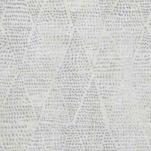 9' X 12' Silver And Ivory Diamond Washable Area Rug With UV Protection