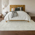 9' X 12' Silver And Ivory Diamond Washable Area Rug With UV Protection