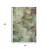 5' X 8' Beige Teal And Olive Green Abstract Washable Area Rug With UV Protection