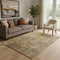 5' X 8' Brown And Beige Abstract Washable Area Rug With UV Protection