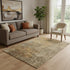 5' X 8' Brown And Beige Abstract Washable Area Rug With UV Protection