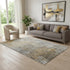 5' X 8' Gray And Copper Abstract Washable Area Rug With UV Protection