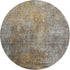 8' Gray And Copper Abstract Washable Round Rug With UV Protection