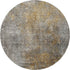 8' Gray And Copper Abstract Washable Round Rug With UV Protection