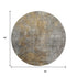 8' Gray And Copper Abstract Washable Round Rug With UV Protection