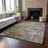 8' X 10' Gray And Copper Abstract Washable Area Rug With UV Protection