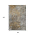 8' X 10' Gray And Copper Abstract Washable Area Rug With UV Protection